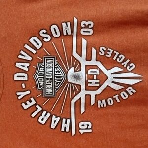 Harley-Davidson Eagle Orange Short Sleeve Tee Men’s Large